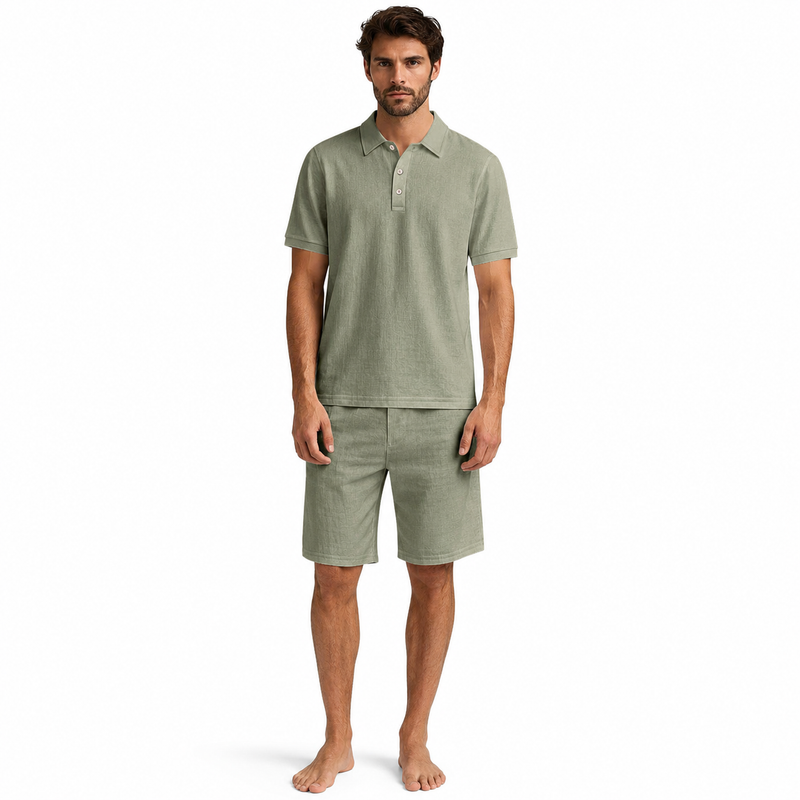 Conjunto Polo y Pantalón Corto de Lino