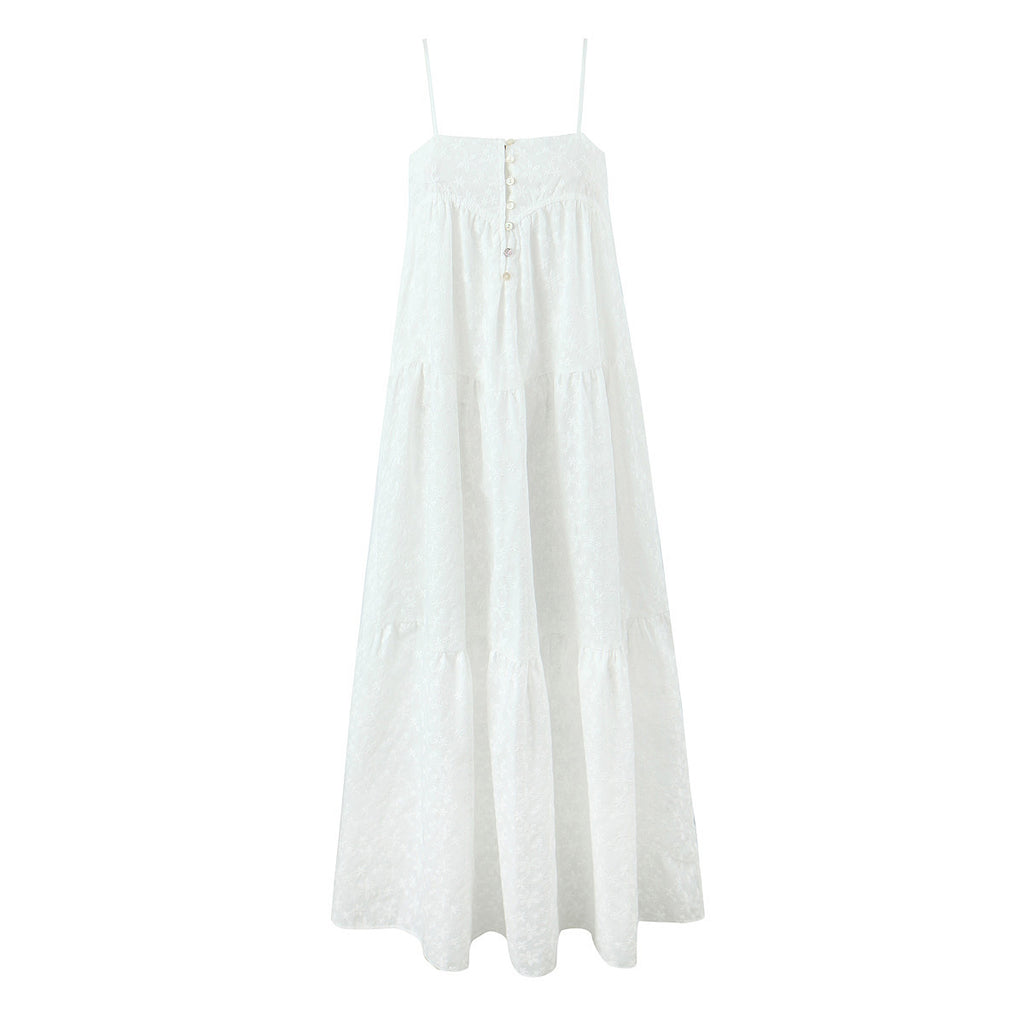 Embroidered Backless Summer Dress