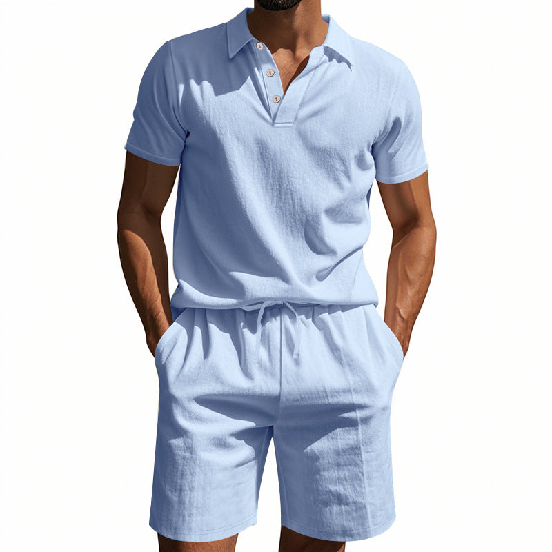 Two-Piece Polo Shirt and Shorts Set