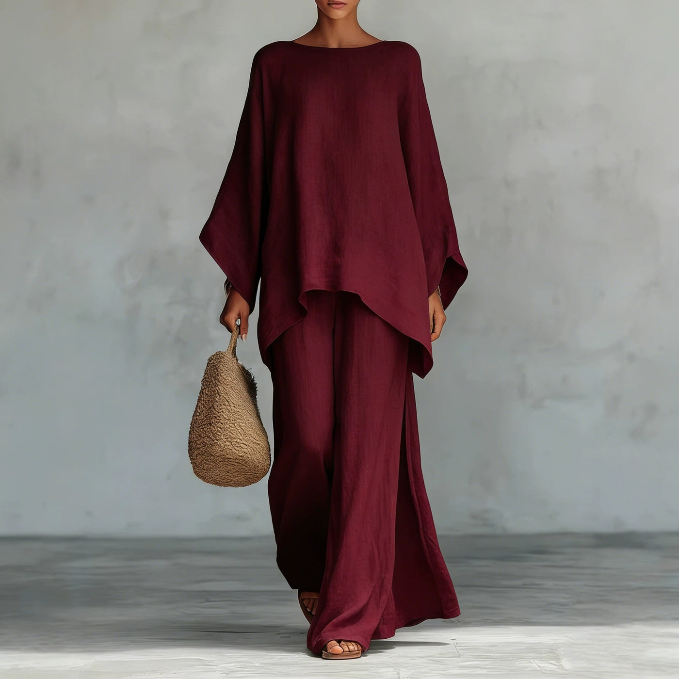 Women Linen Blend Shirt and Pants