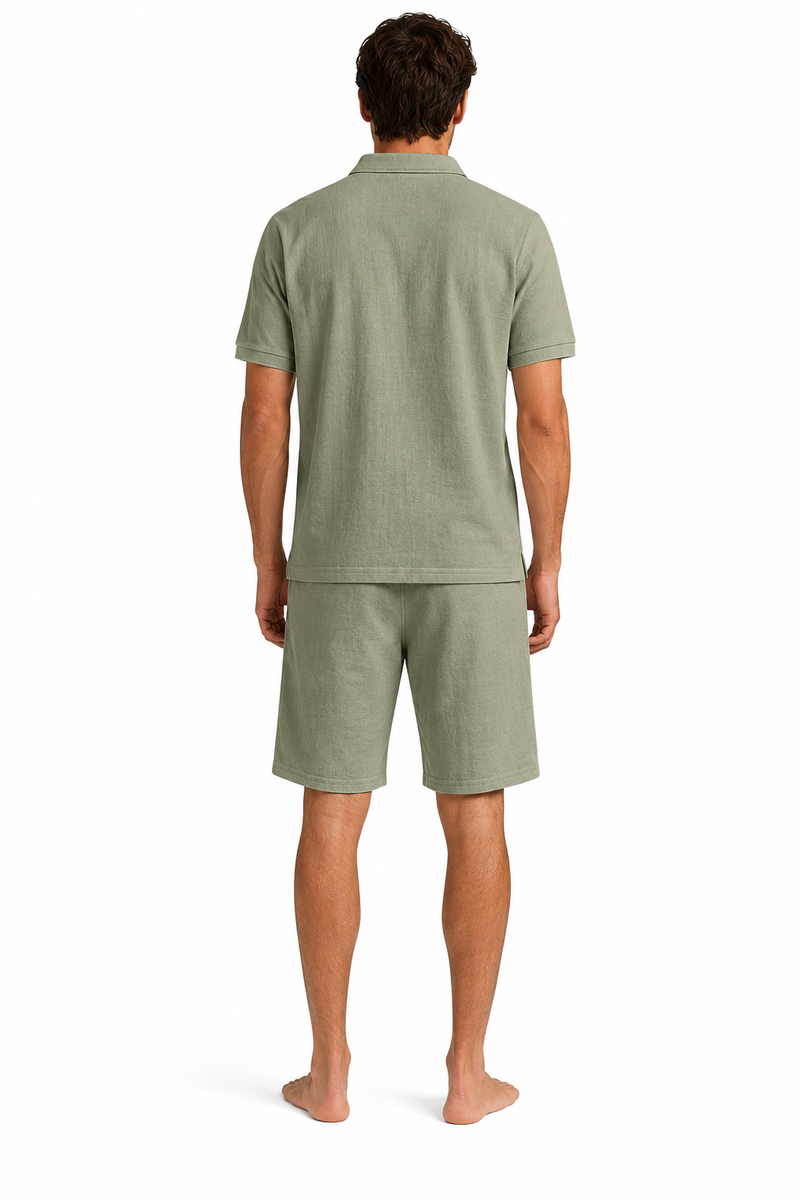 Conjunto Polo y Pantalón Corto de Lino
