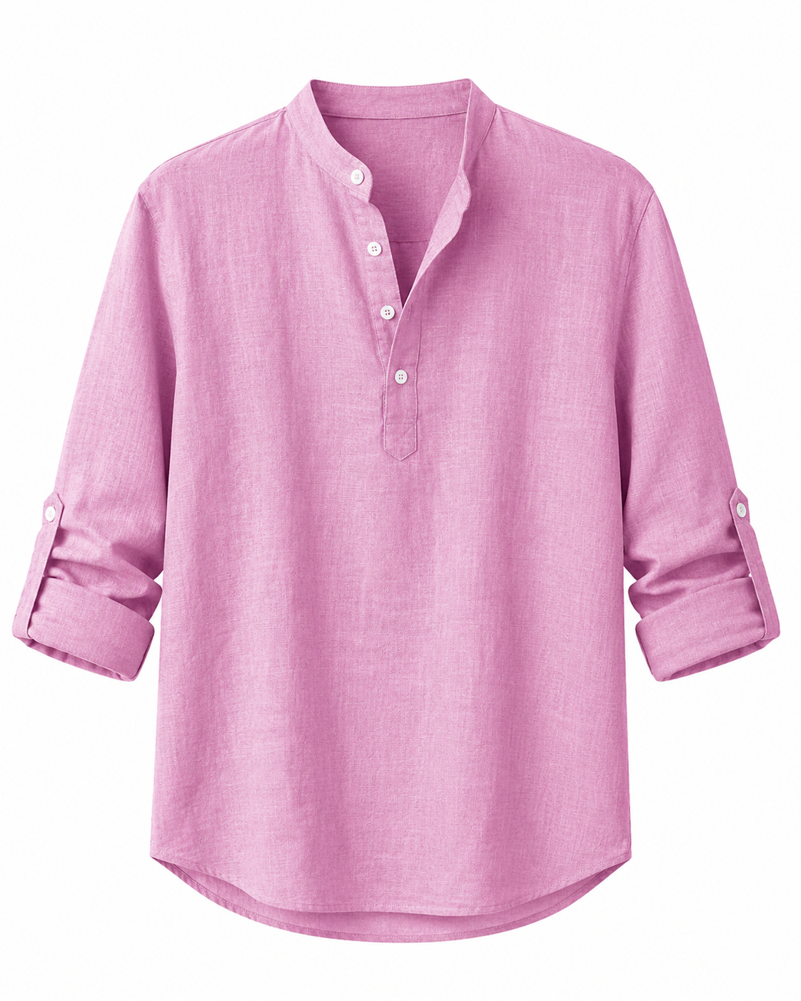 Camisa de Lino con Cuello Mao
