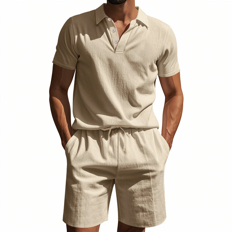 Two-Piece Polo Shirt and Shorts Set