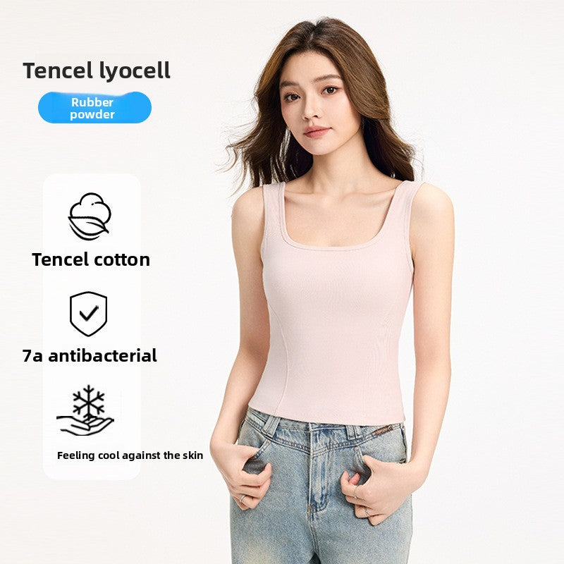 Women with wide-shouldered halter tops