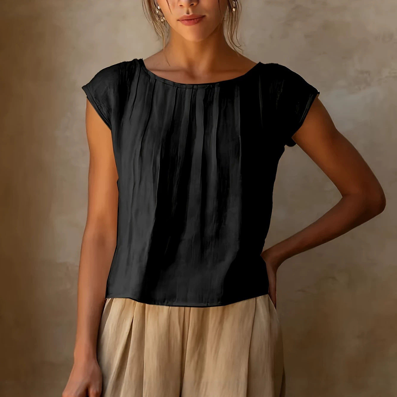 Womens Round Neck Sleeveless Blouse