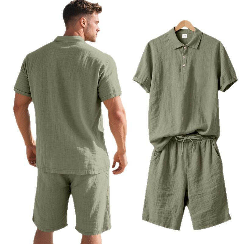 Two-Piece Polo Shirt and Shorts Set