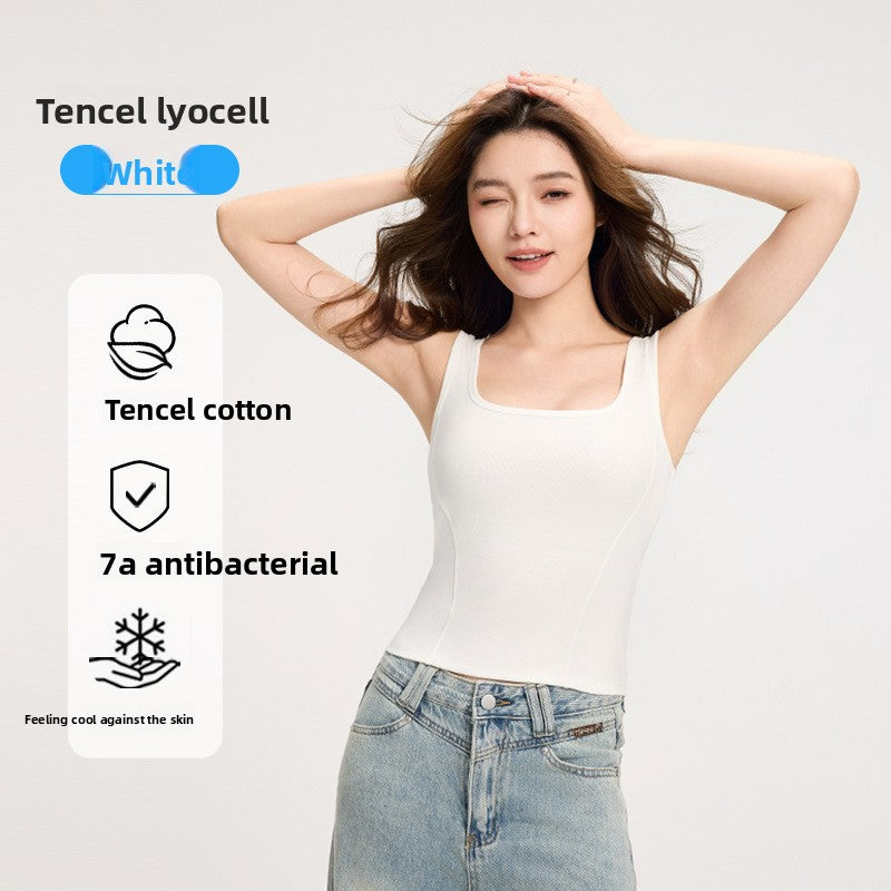 Women with wide-shouldered halter tops