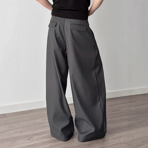 American Retro Pleated Suit Pants for Men and Women