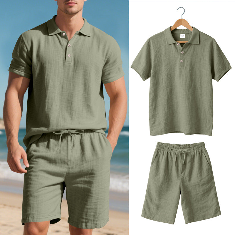 Two-Piece Polo Shirt and Shorts Set