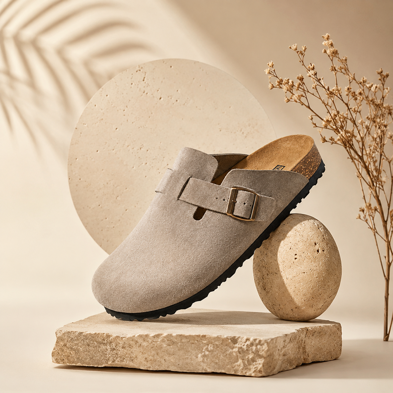 Zuecos Unisex de Ante con Hebilla Ajustable