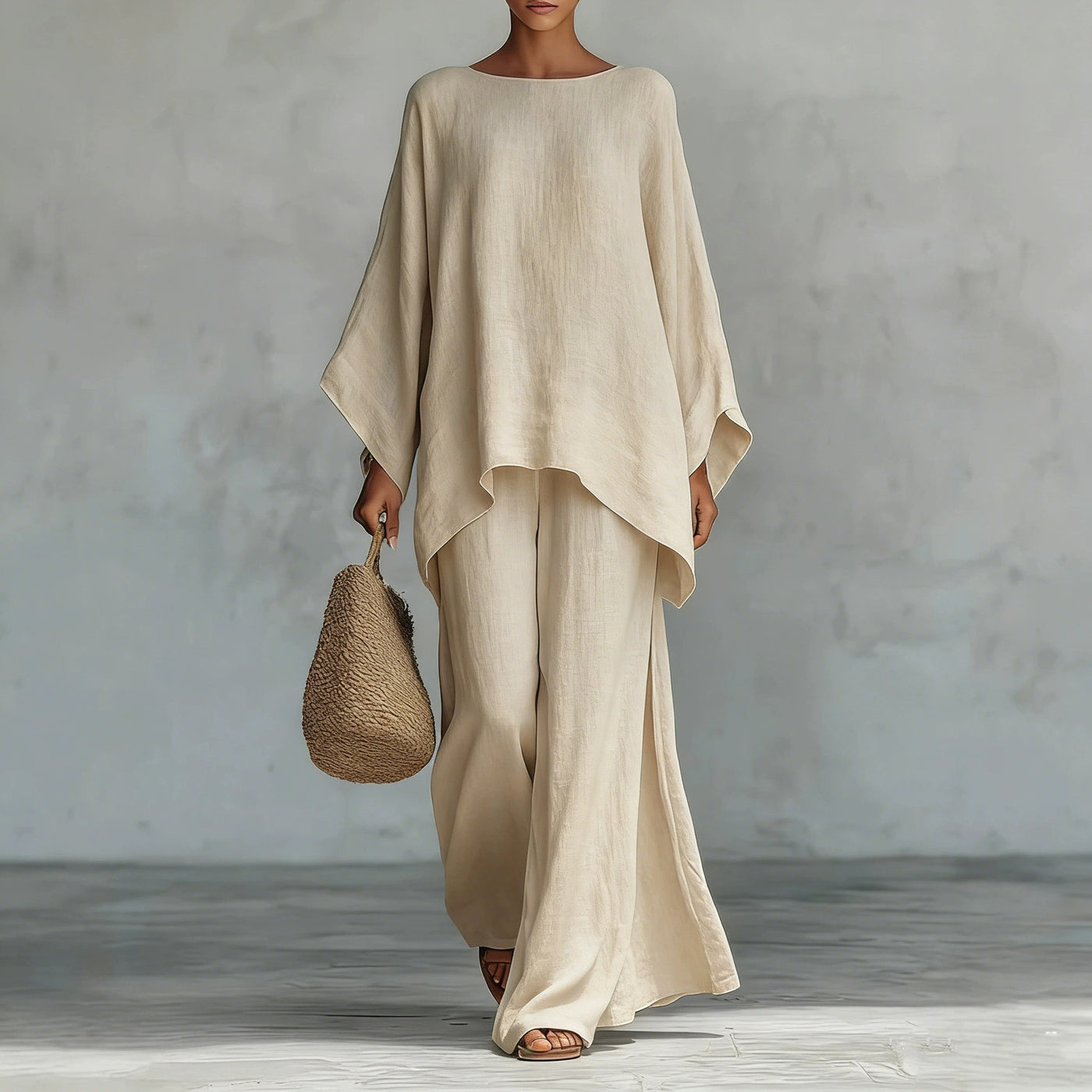 Women Linen Blend Shirt and Pants