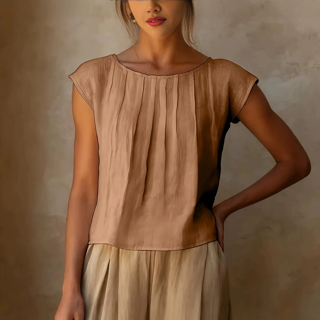 Womens Round Neck Sleeveless Blouse