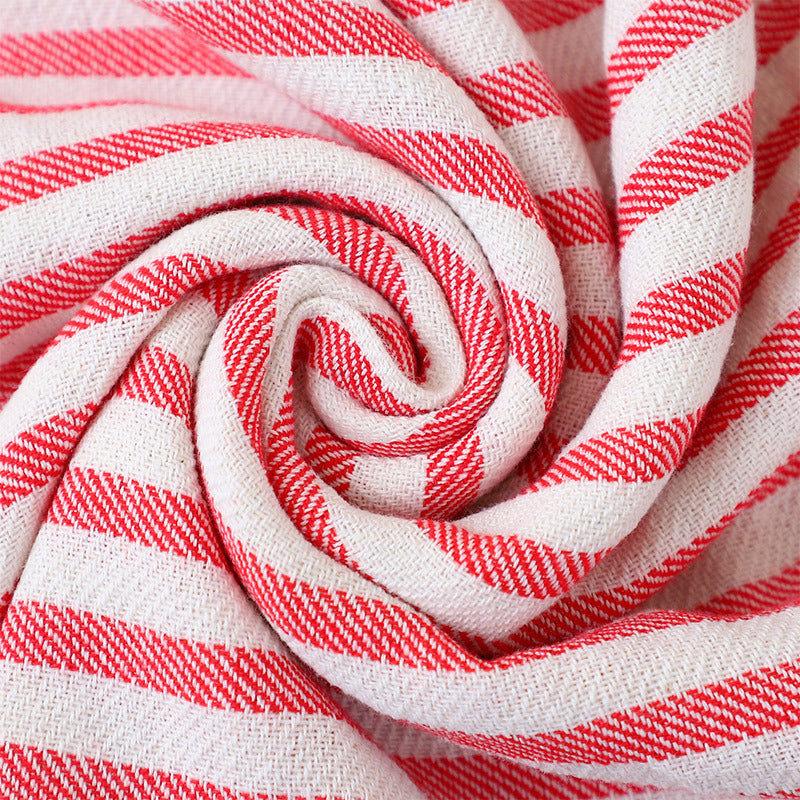 Pinstripe Turkish Beach Towel with Tassels