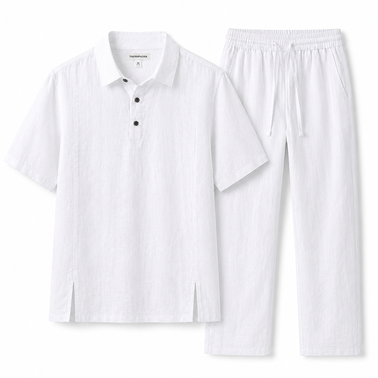 Conjunto de Lino para Hombre – Camisa Polo y Pantalón