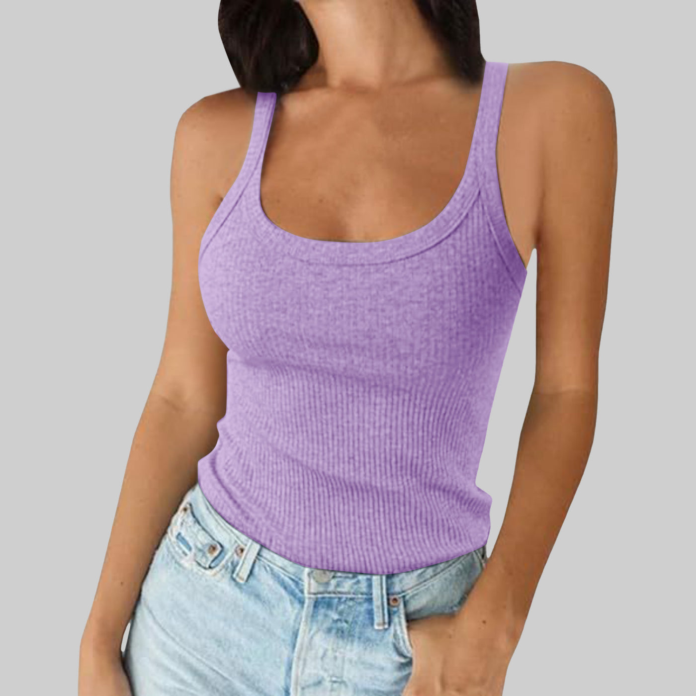 Women wear halter tops outside in summer