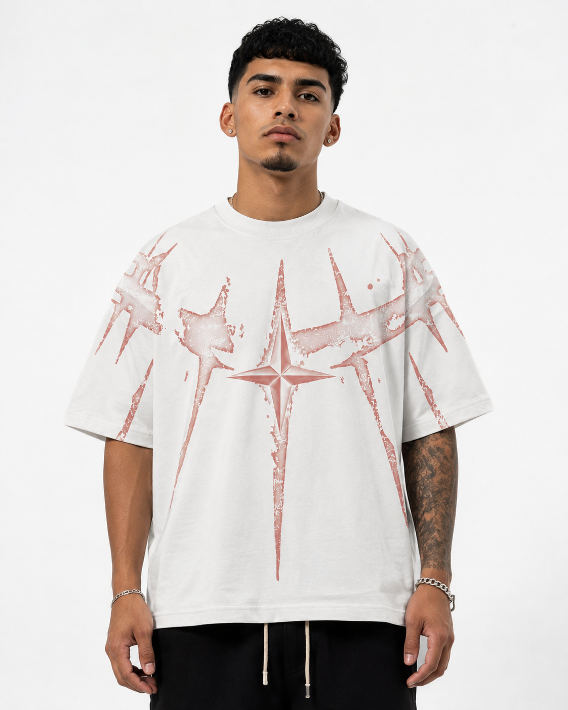 THERMPHORA — Distressed Star Oversized T-Shirt