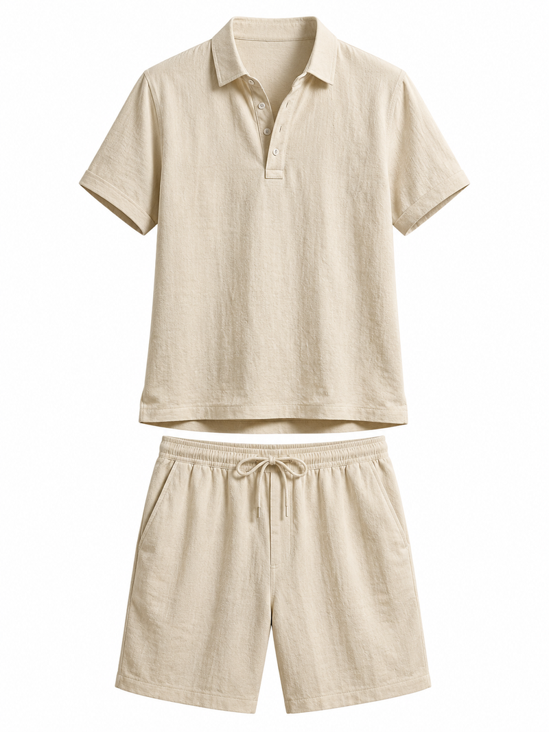 Conjunto Polo y Pantalón Corto de Lino
