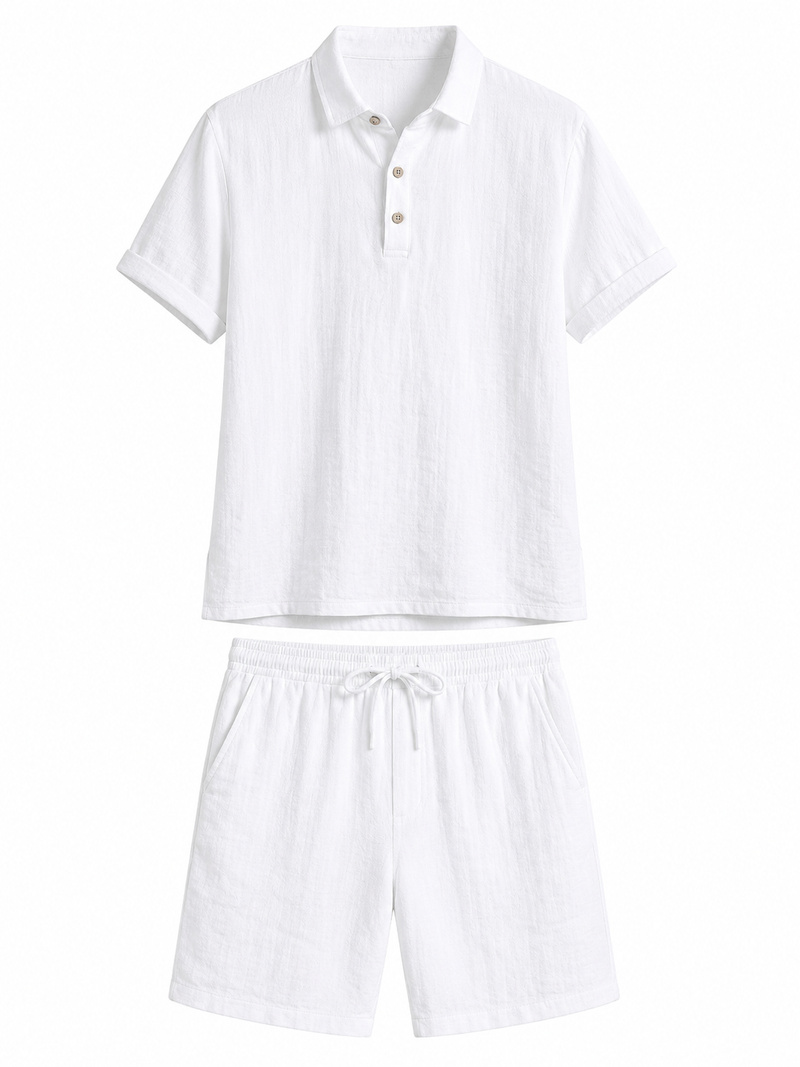 Conjunto Polo y Pantalón Corto de Lino