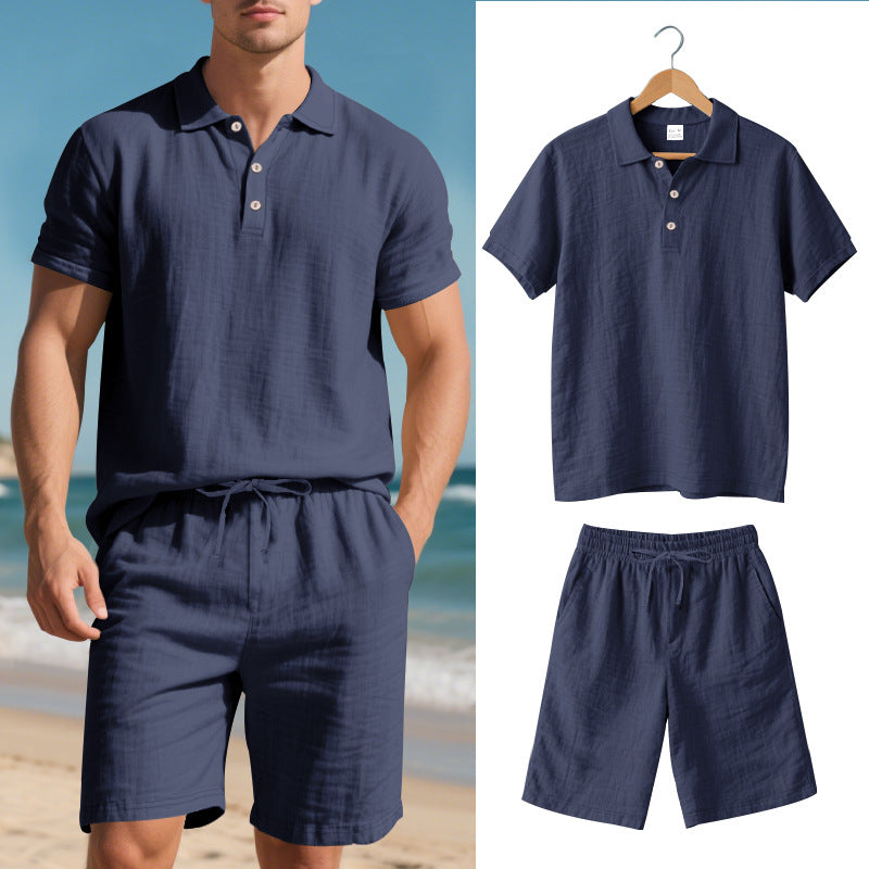 Two-Piece Polo Shirt and Shorts Set