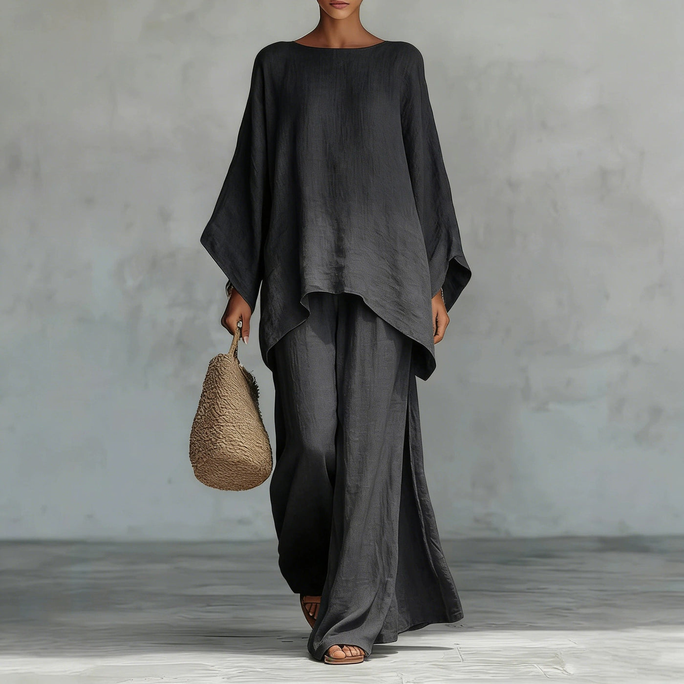 Women Linen Blend Shirt and Pants