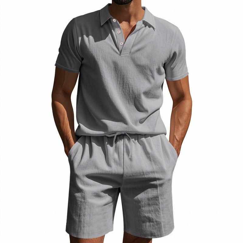 Two-Piece Polo Shirt and Shorts Set