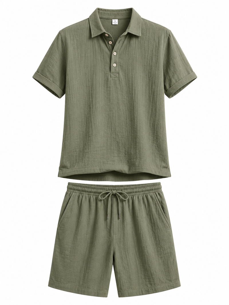 Conjunto Polo y Pantalón Corto de Lino
