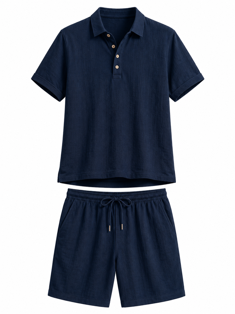 Conjunto Polo y Pantalón Corto de Lino